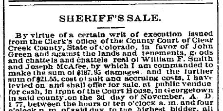 Sheriff's sale 