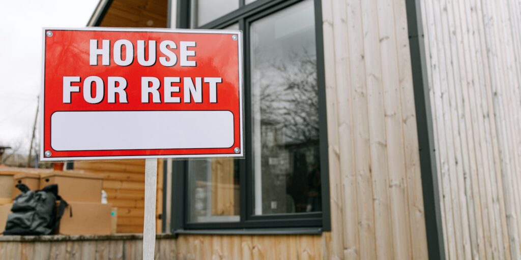 A House For Rent Placard