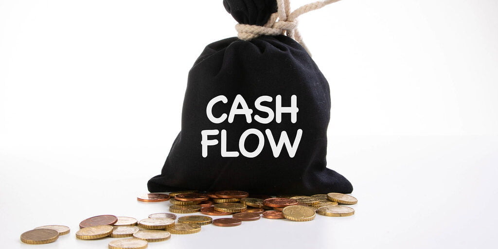 Money bag with Cash flow text