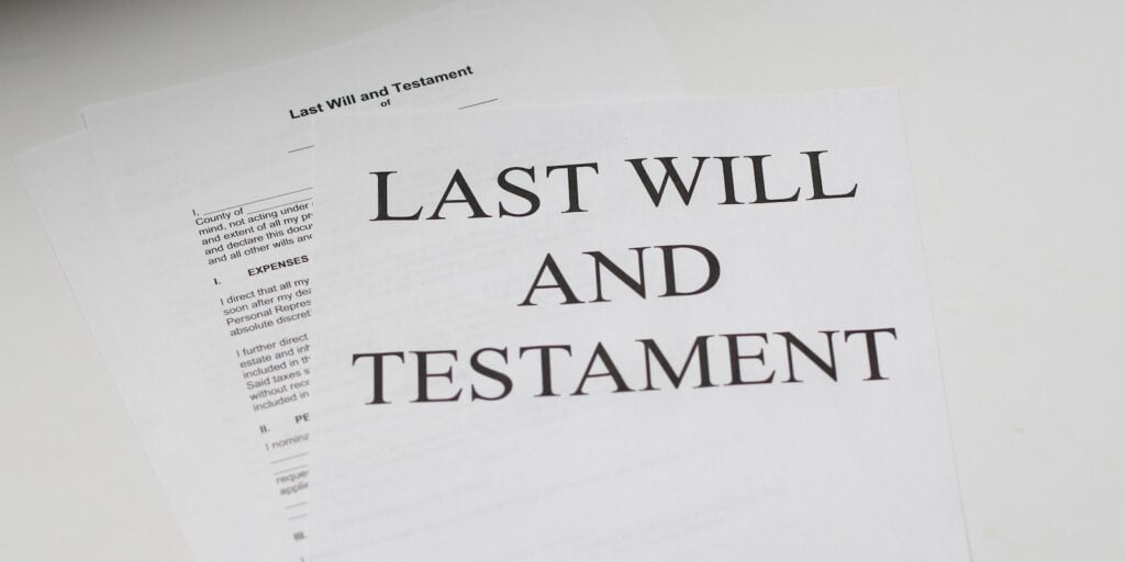 last will and testament white printer paper